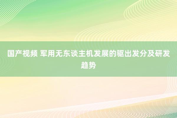 国产视频 军用无东谈主机发展的驱出发分及研发趋势