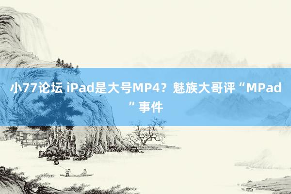 小77论坛 iPad是大号MP4？魅族大哥评“MPad”事件