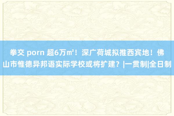 拳交 porn 超6万㎡！深广荷城拟推西宾地！佛山市惟德异邦语实际学校或将扩建？|一贯制|全日制